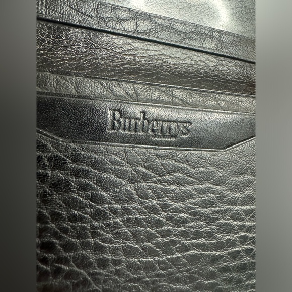 ☘️#176 Burberrys Vintage Black Leather Bifold ID Card Holder Wallet - Picture 7 of 14